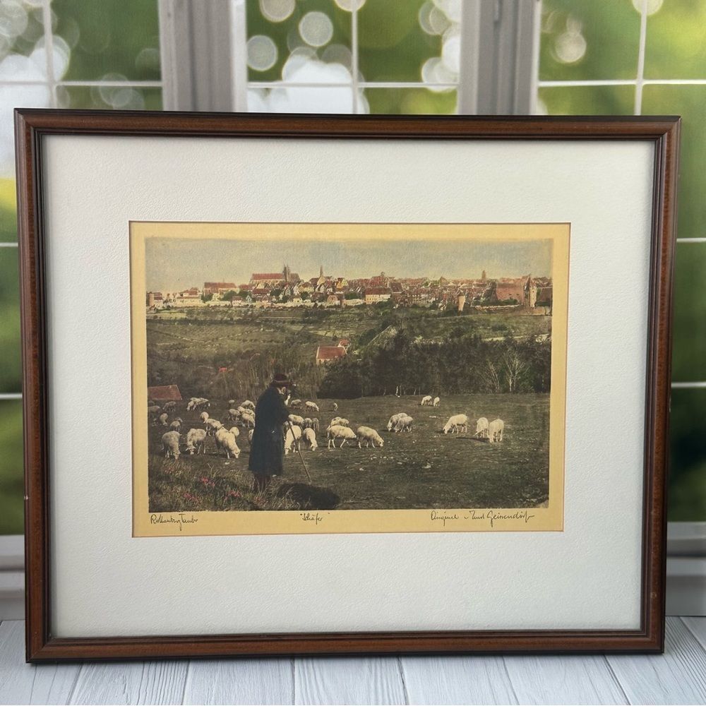 Vtg Ernst Geissendorfer Rothenburg Tauber Original Etching Signed Framed Art